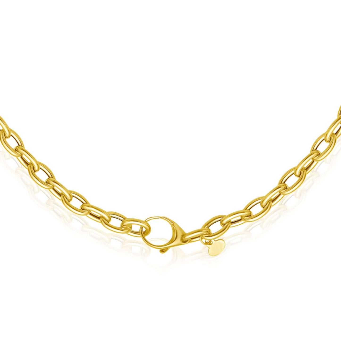 Real 14K Gold Rolo 5mm Chain Necklace 18" Best for Lock Connectors
