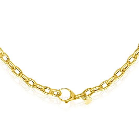 14K Yellow Gold 5mm Rolo Chain (Hollow) 18" Best for Lock Connectors