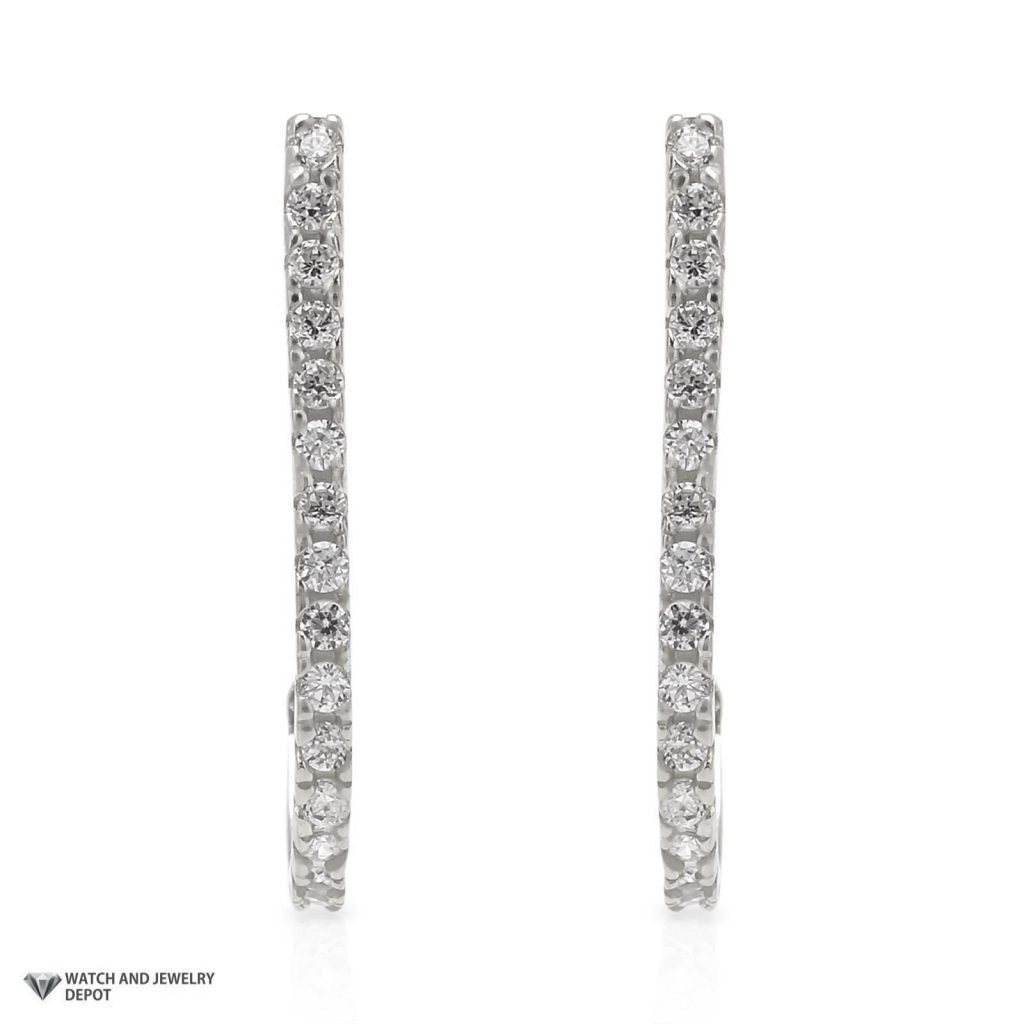 14K Yellow Gold 0.40Ct CZ Suspender J Hook Earrings