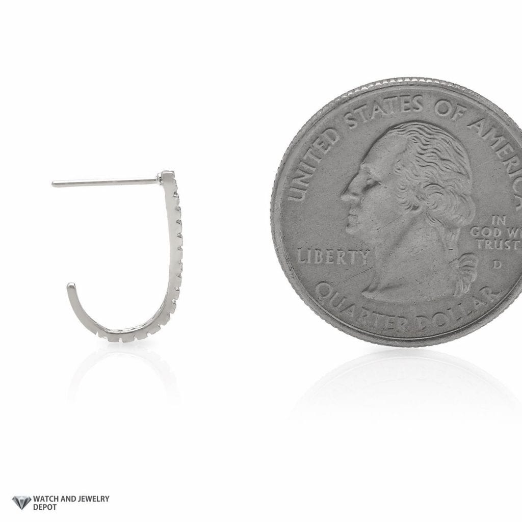 0.40Ct Created Diamond 14K White Gold Rounded Suspender J Hook Earrings