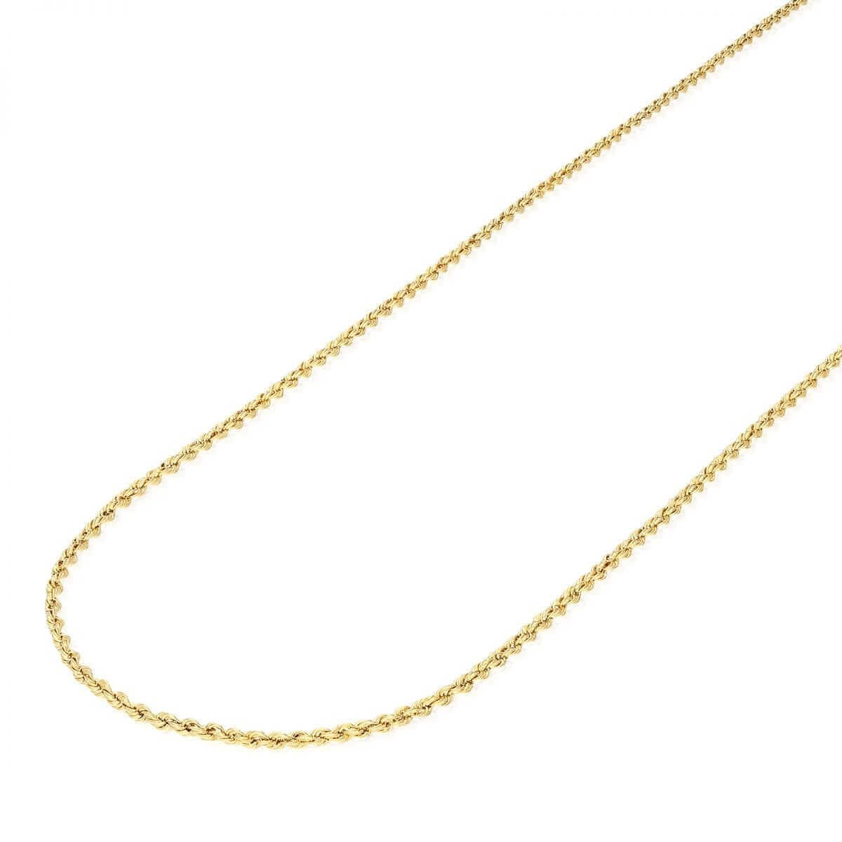 Kids 14K Yellow Gold 1.8mm-3mm Rope Chain (Hollow) 16"-20"