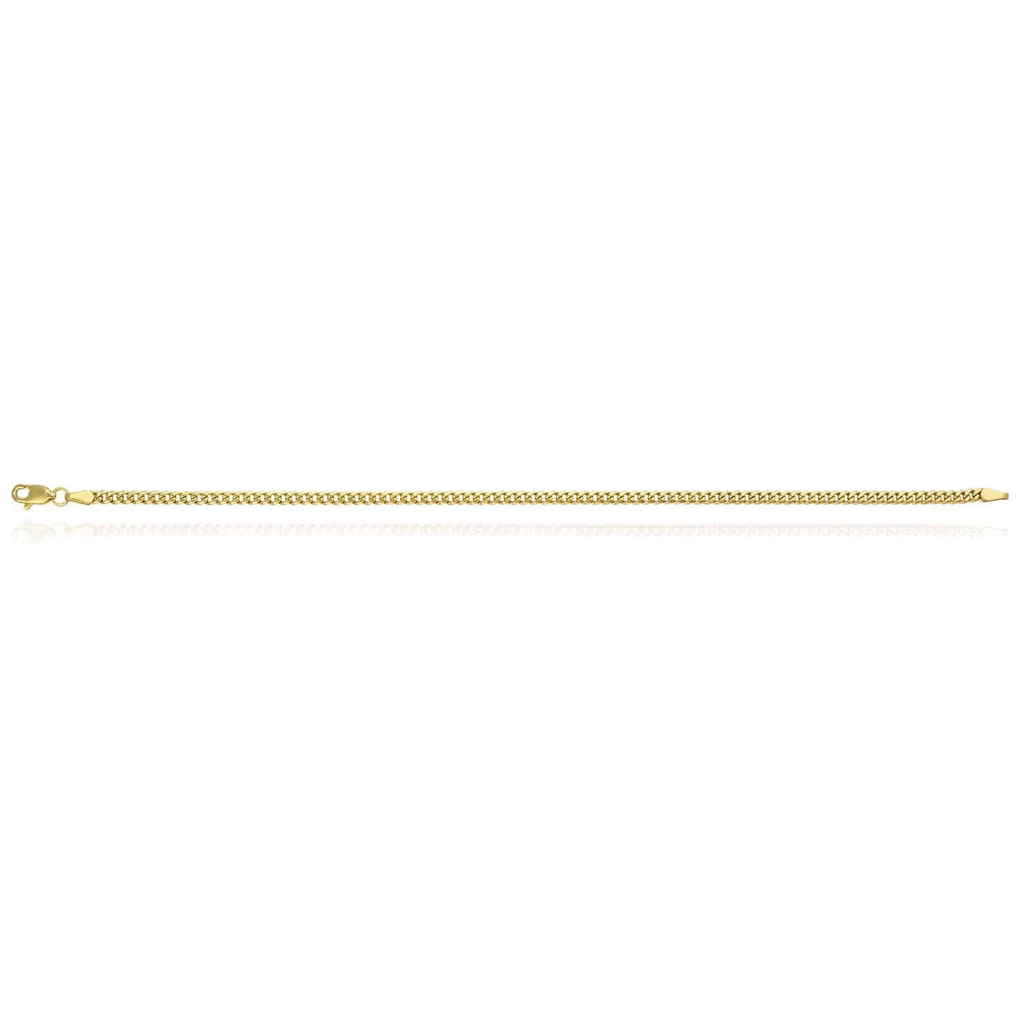 10K Gold Yellow 2.9mm Hollow Miami Cuban Bracelet 8"