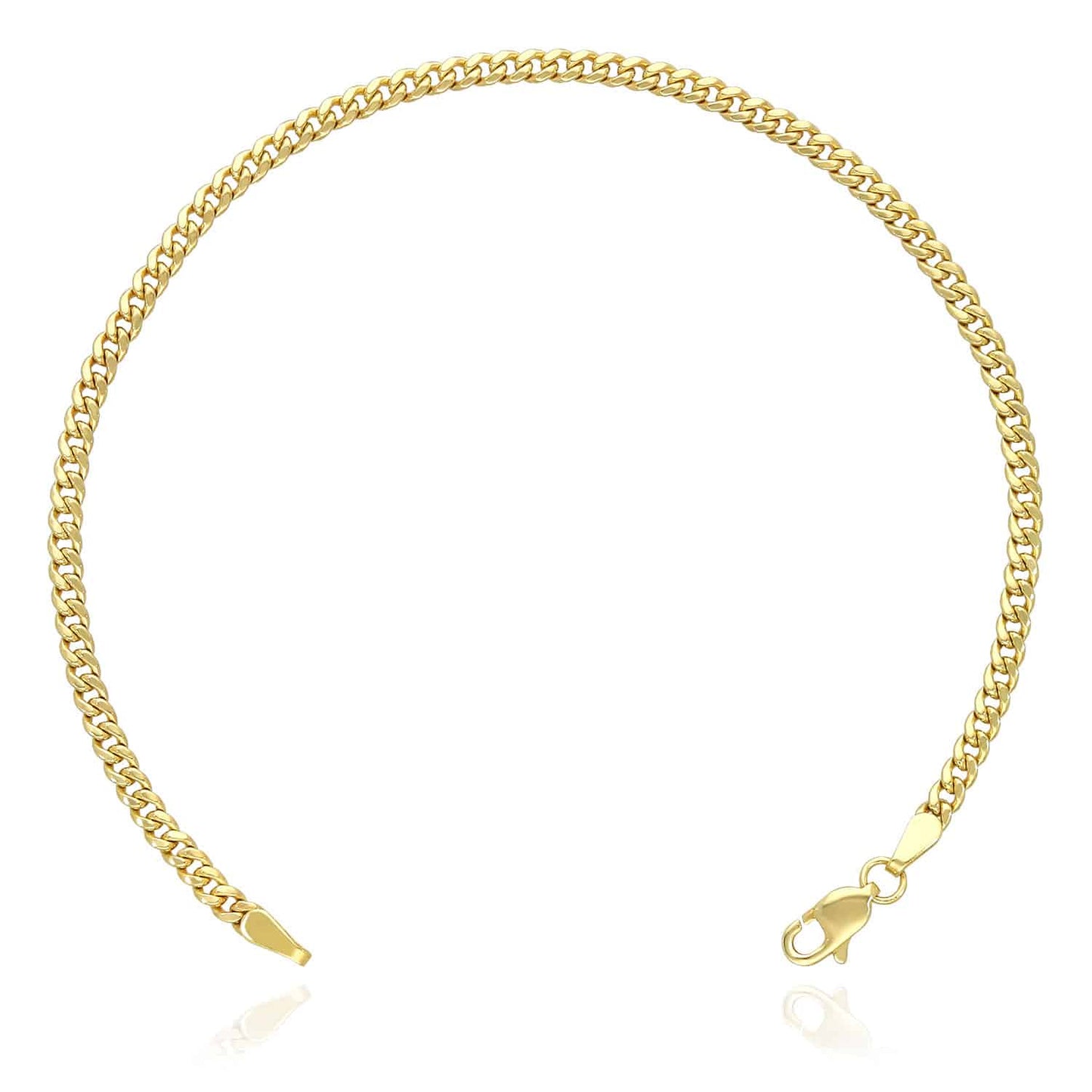10K Gold Yellow 2.9mm Hollow Miami Cuban Bracelet 8"