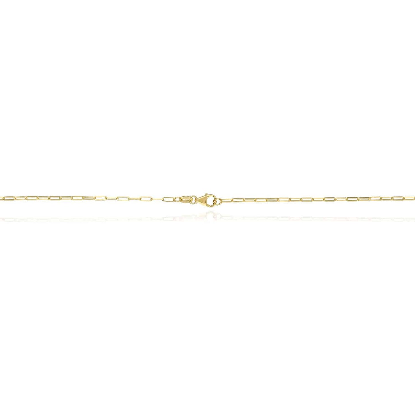 14K Gold 1.5mm Paperclip Chain Necklace 16"-24"