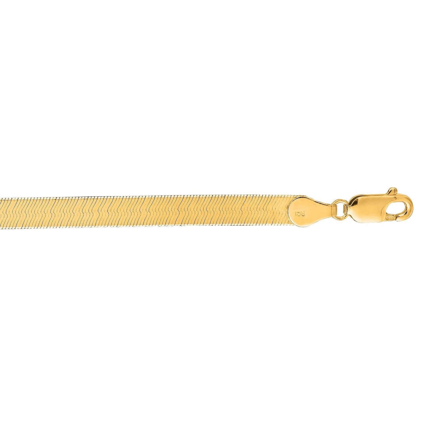 Solid 14K Gold 5mm Imperial Herringbone Chain Necklace 16"-24"