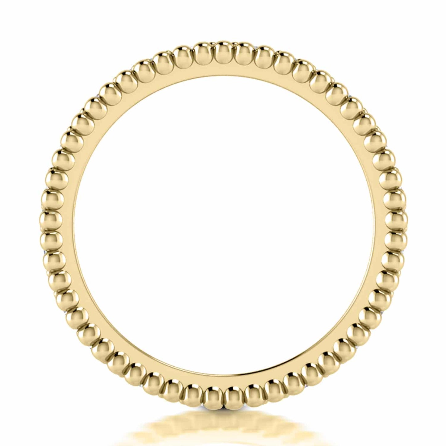 0.65CTW Lab-Grown Diamond 18K Gold Yellow 4.2mm Eternity Ball Wedding Band Ring