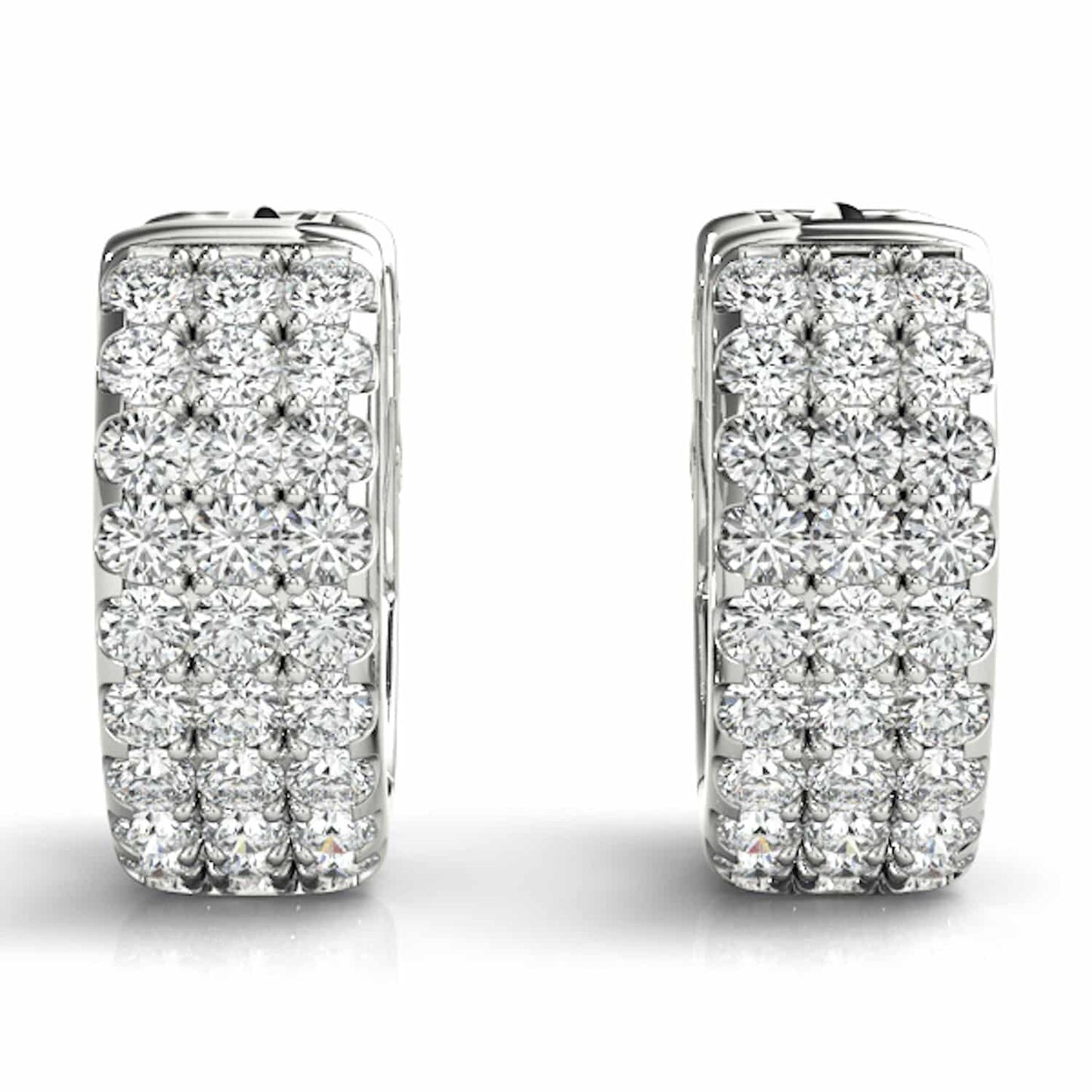 0.50CTW Natural Diamond 14K Yellow White Gold Huggie Hoop Earrings 13mm
