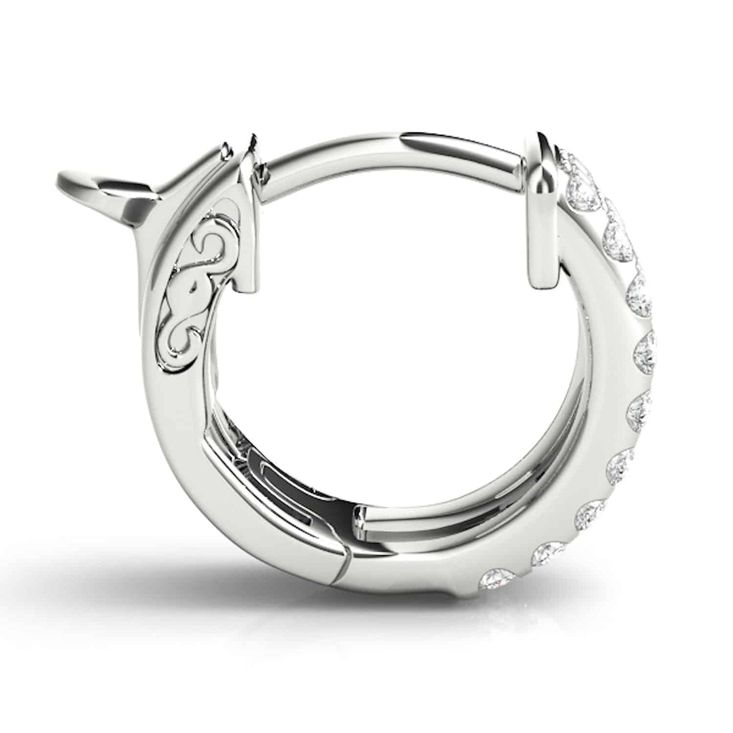0.50CTW Natural Diamond 14K Yellow White Gold Huggie Hoop Earrings 13mm