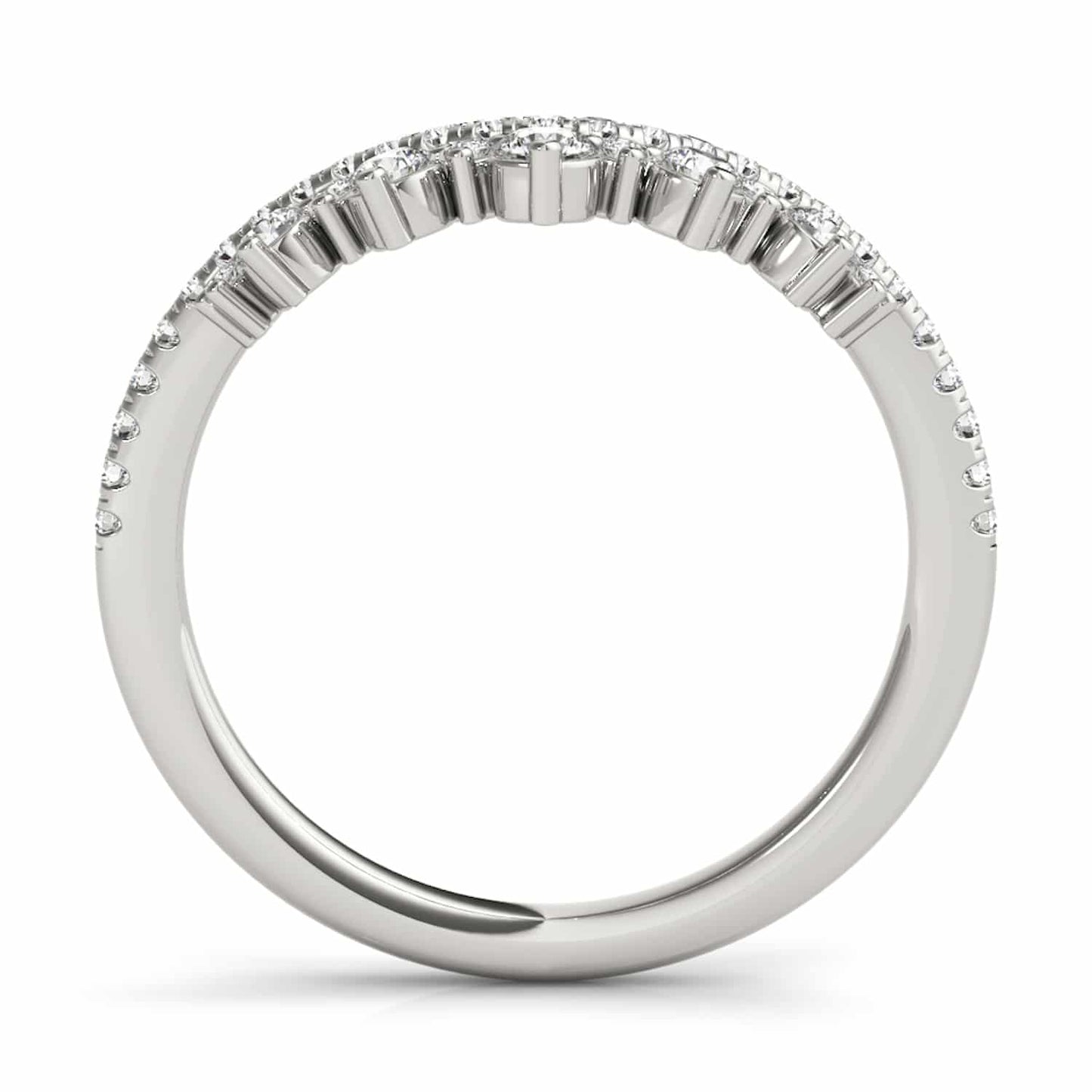 0.50CTW Lab Grown Diamond 18K Gold White Chevron Wedding Band Ring
