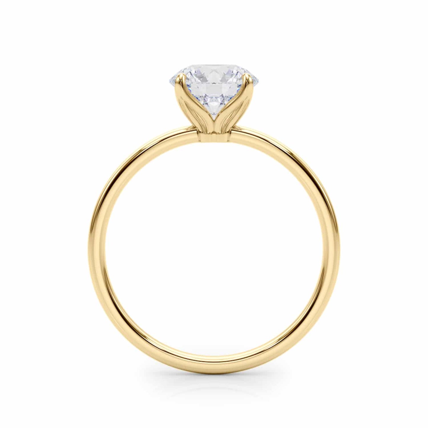 1CT Round Real Moissanite 18K Gold Classic Solitaire Engagement Ring