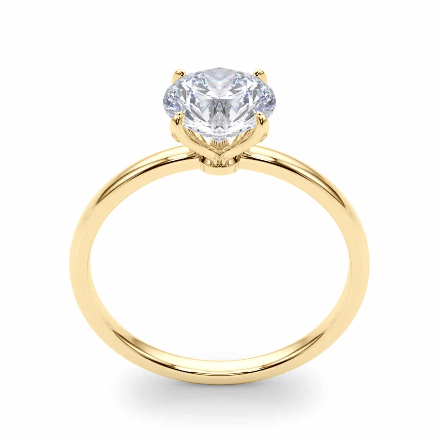 1CT Round Real Moissanite 18K Gold Classic Solitaire Engagement Ring