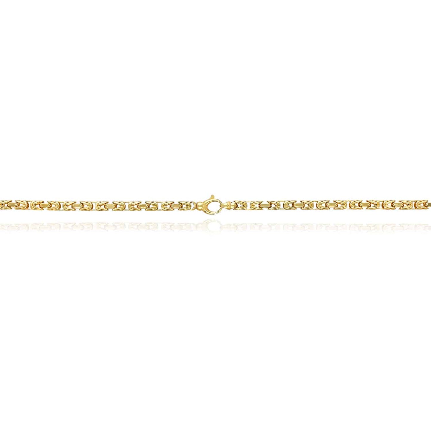 10K Solid Yellow Gold 4mm Byzantine Chain Necklace 20"-26"