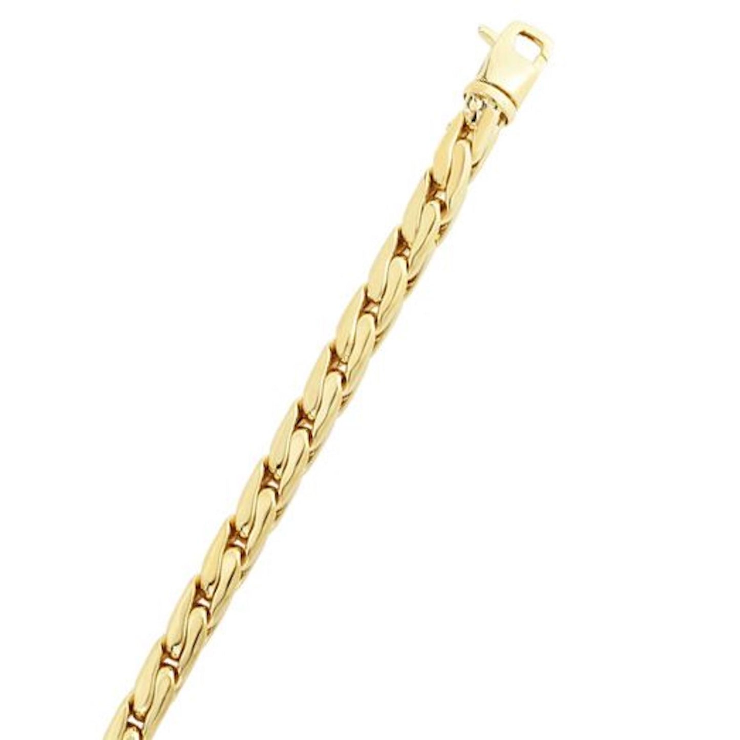 14K Gold Yellow 5.5mm Twisted Square Curb Bracelet 8.5"