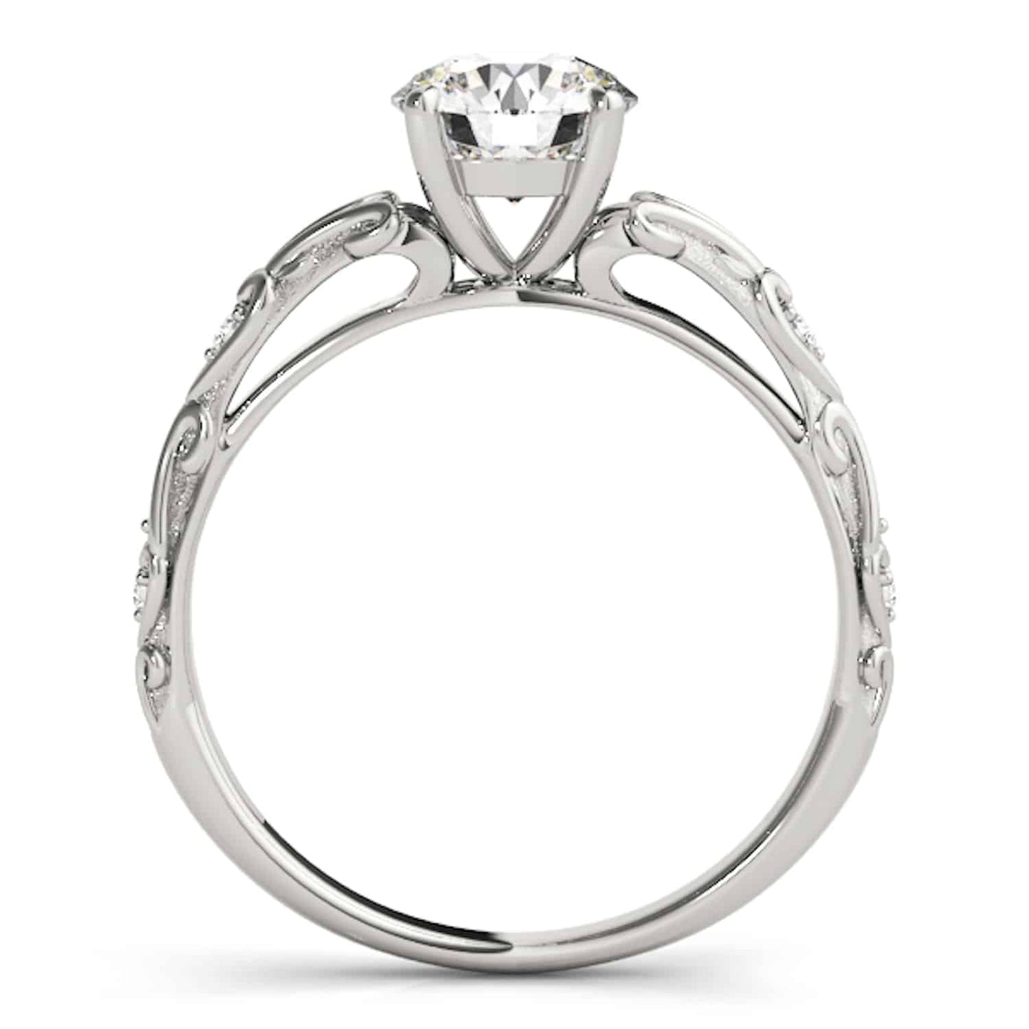 1.05CTW Real Diamond & Moissanite 18K Real Gold White Classic Engagement Ring