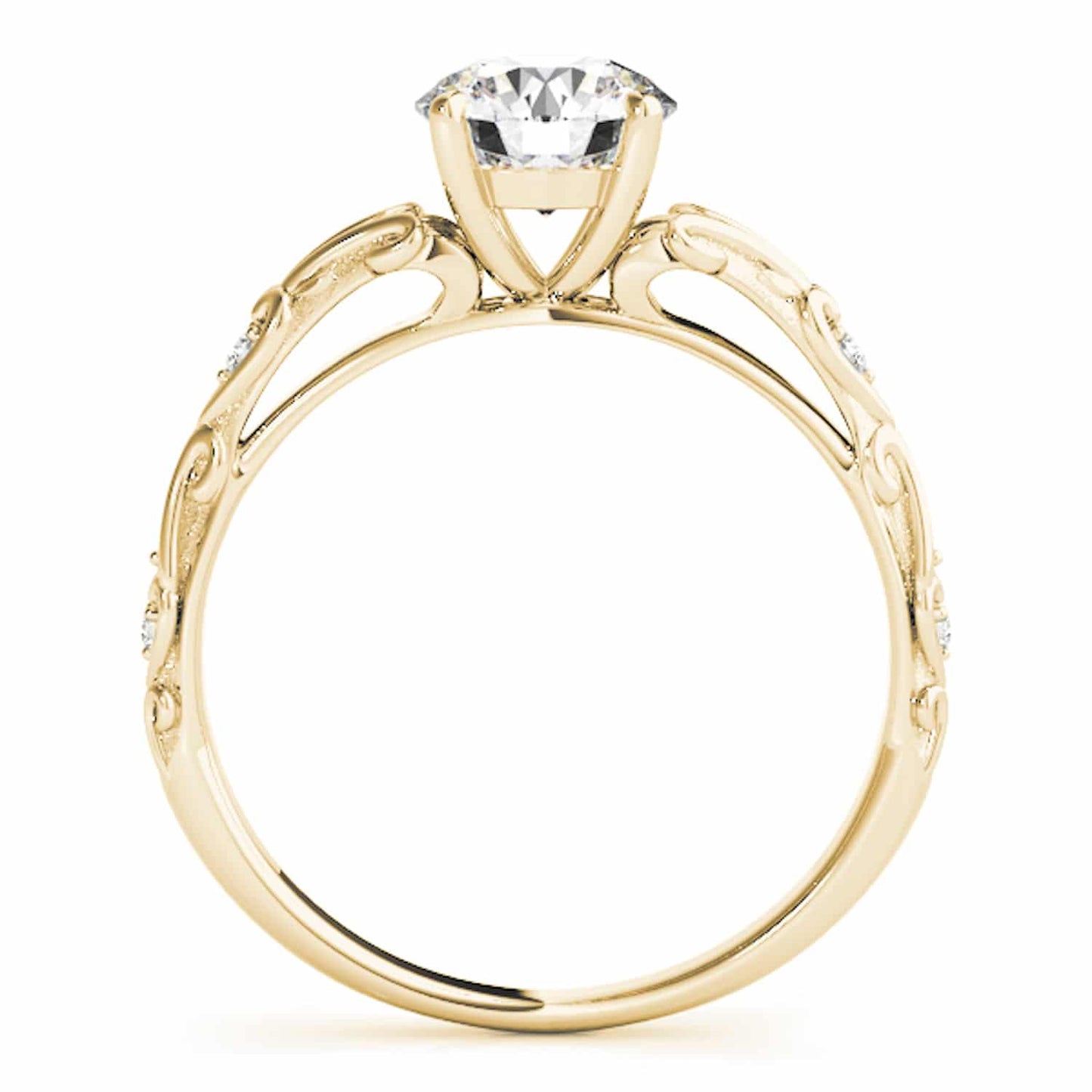1.05CTW Real Diamond & Moissanite 18K Real Gold Yellow Classic Engagement Ring