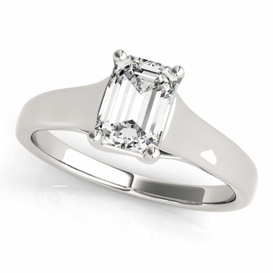 1CT Lab-Grown Diamond Emerald 18K Gold White Trellis Solitaire Engagement Ring