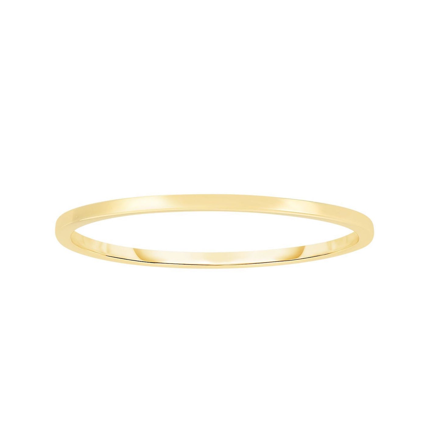 14K Real Gold Yellow 1.1mm Classic Stackable Band Ring