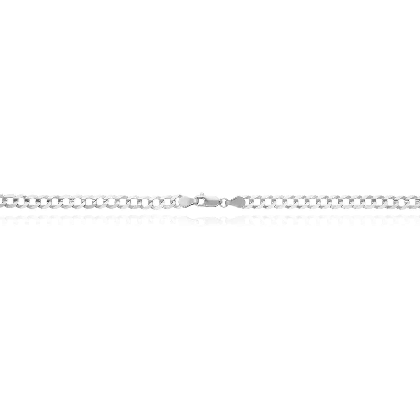 Solid 14K White Gold 5.7mm Cuban Curb Chain Necklace 20"-24"