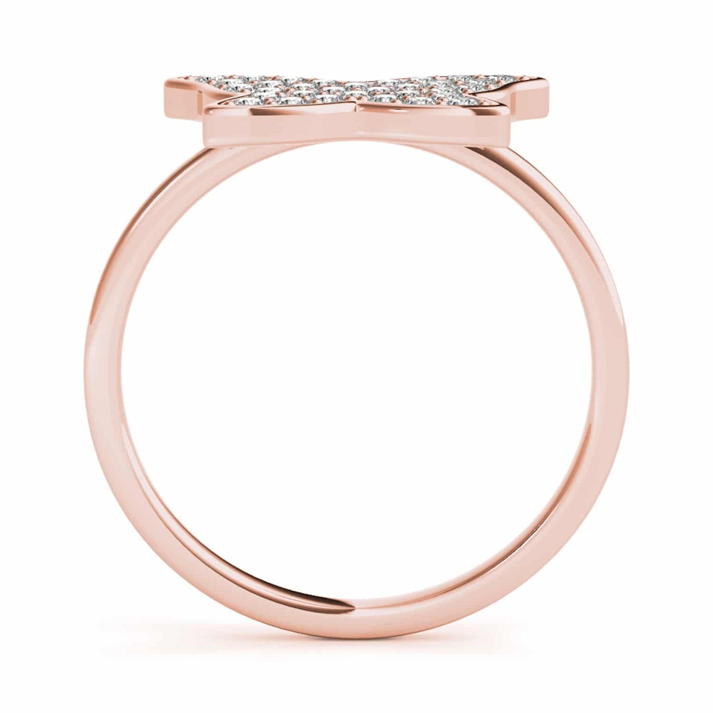 14K Rose Gold 0.35CT. TW Natural Diamonds Butterfly Cocktail Ring
