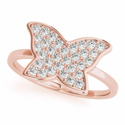 14K Rose Gold 0.35CT. TW Natural Diamonds Butterfly Cocktail Ring