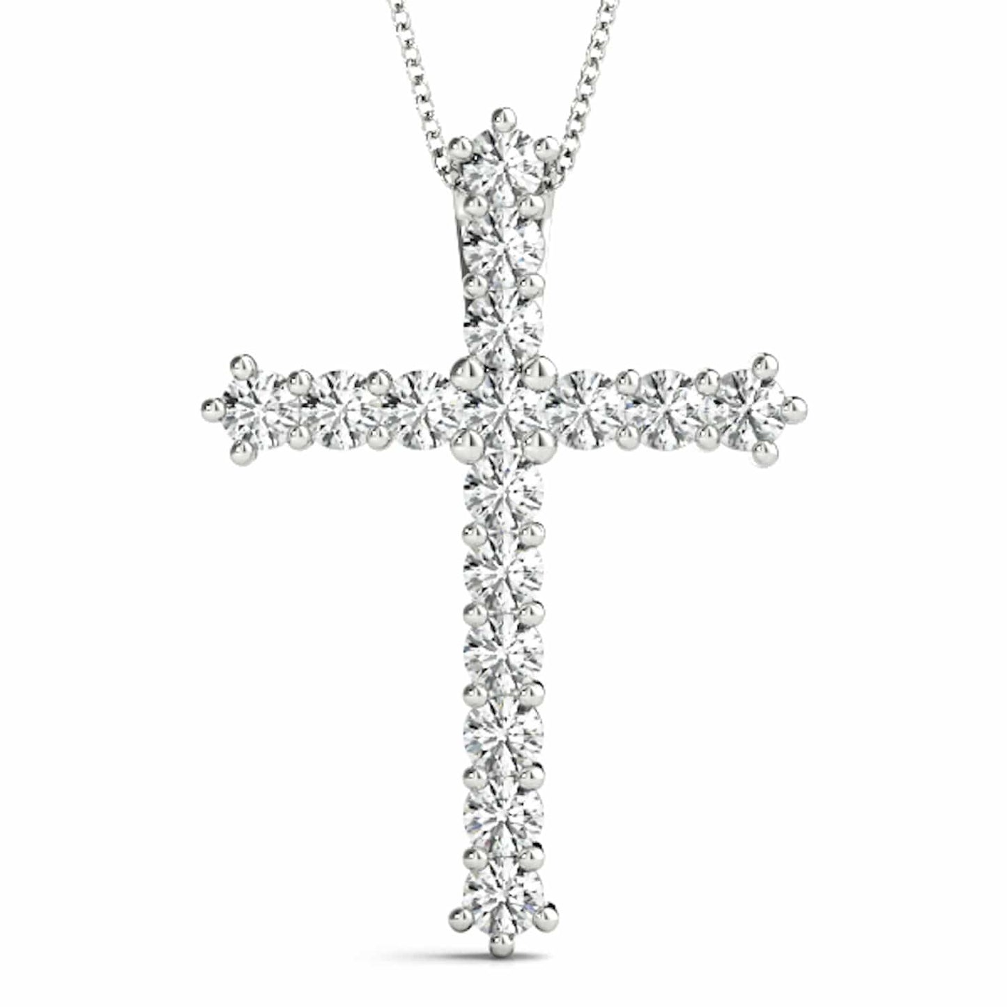 1CTW Real Diamonds 14K Yellow White Rose Gold Cross Pendant 1"
