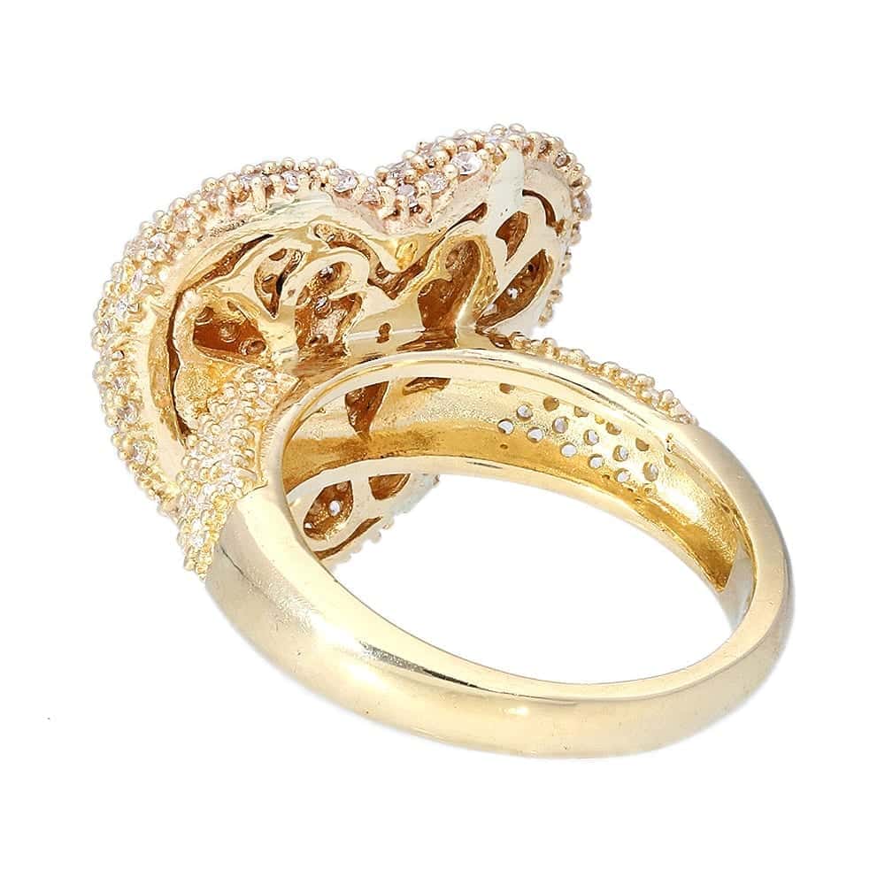 2.80Ct Created White Diamond Heart Solid 14k Gold Yellow Ring Size 5-10
