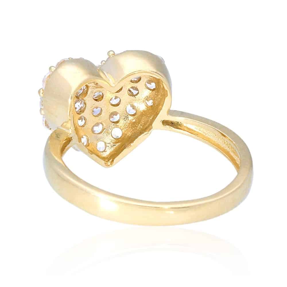 1.50Ct Created White Diamond 14k Solid Yellow Gold Heart Ring Size 5-10