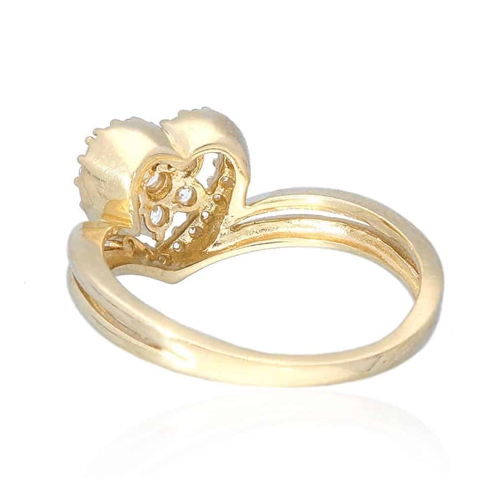 14k Solid Yellow Gold 0.70Ct Created White Diamond Heart Ring Size 5-10