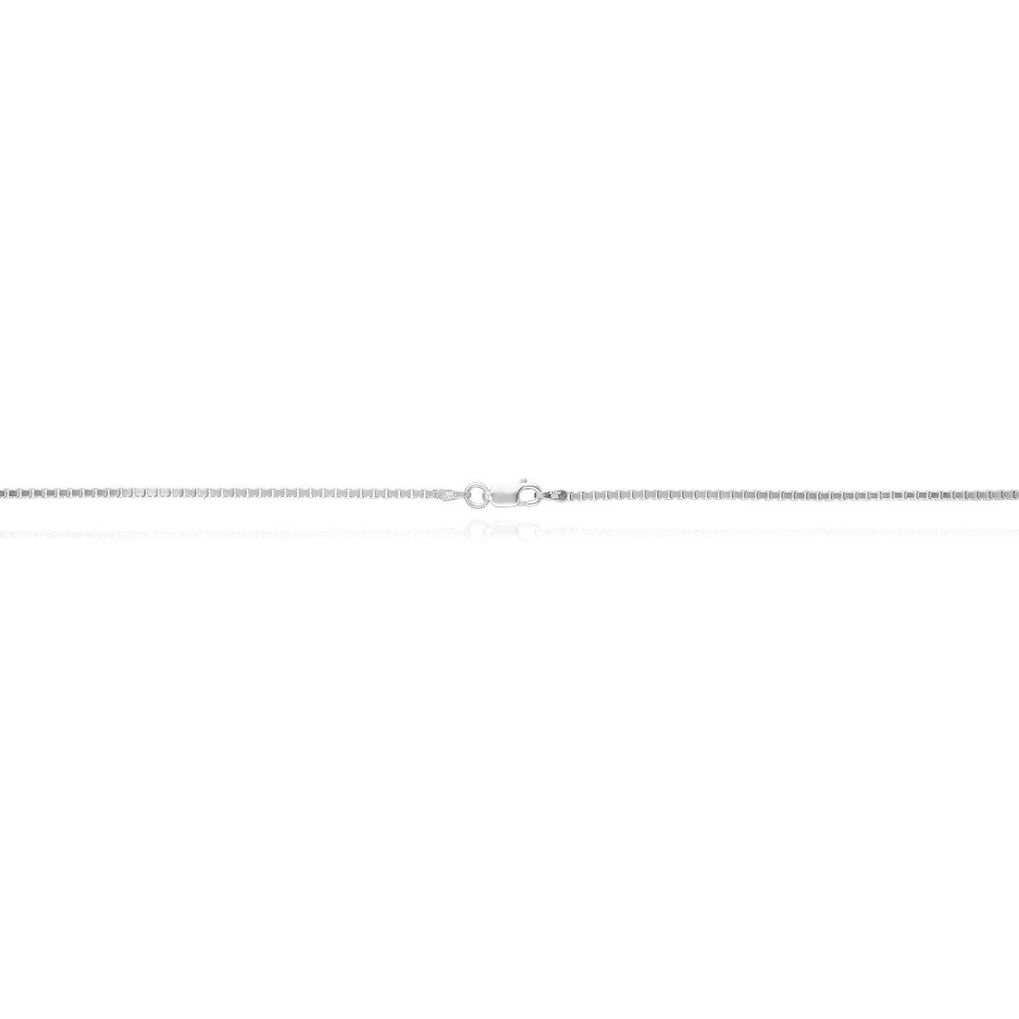18K White Gold Over Sterling Silver 1.5mm Box Chain Necklace 16"-24"