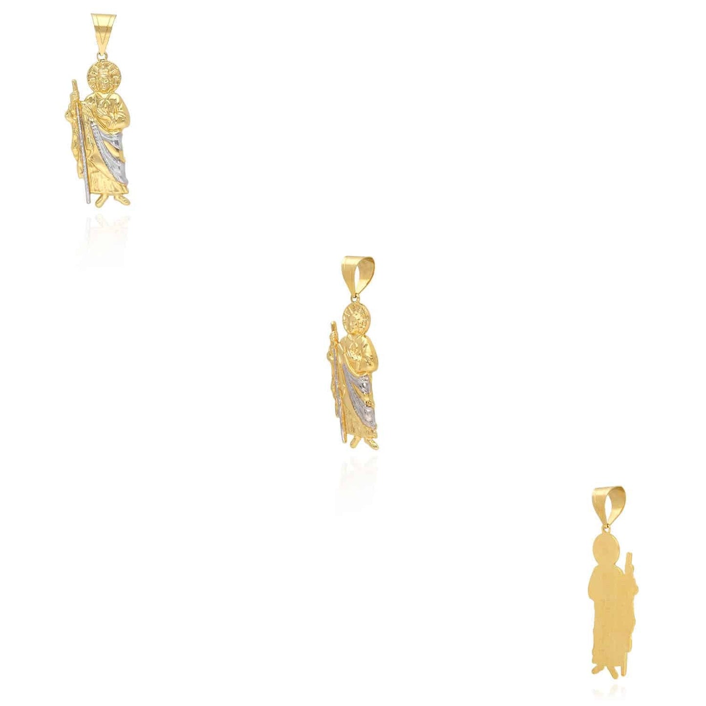 14K Yellow Gold Religious St. Jude Charm Pendant 1.5"-2.4"