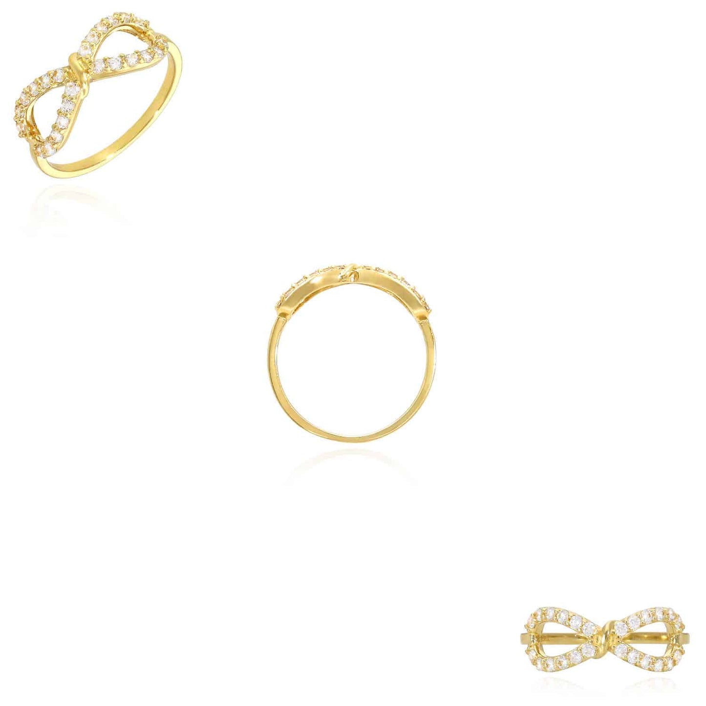 14K Gold Yellow CZ Infinity Ring