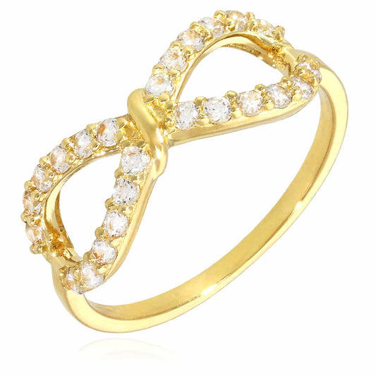 14K Gold Yellow CZ Infinity Ring