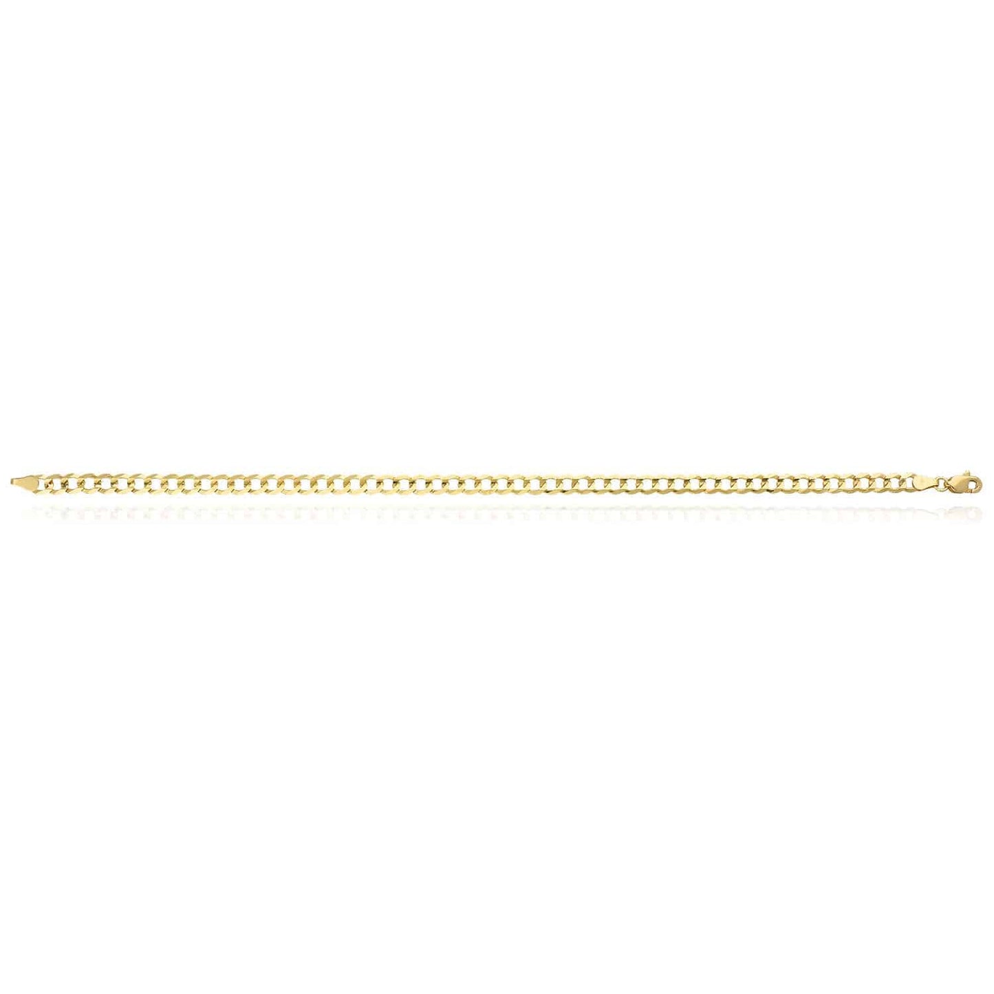 Solid 14K Gold Yellow 4.7mm Cuban Curb Bracelet 8.5"