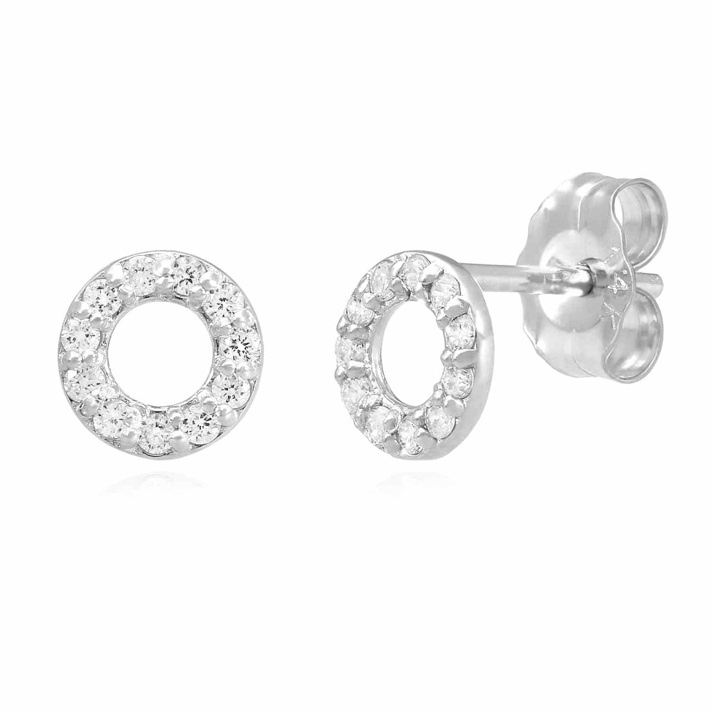 0.11CTW Real Diamond 14K Gold Round Stud Earrings 5.5mm