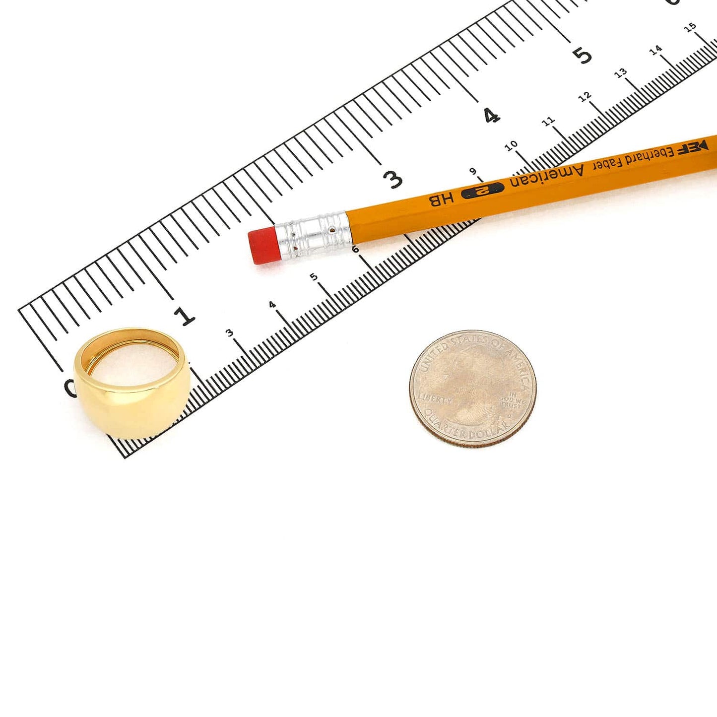 14K Yellow Gold 14mm Dome Ring