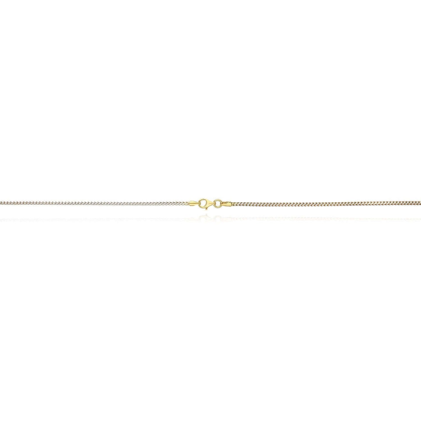 Solid 18K Yellow Gold Over Silver 1.4mm White Pave Franco Chain Necklace 16-24"