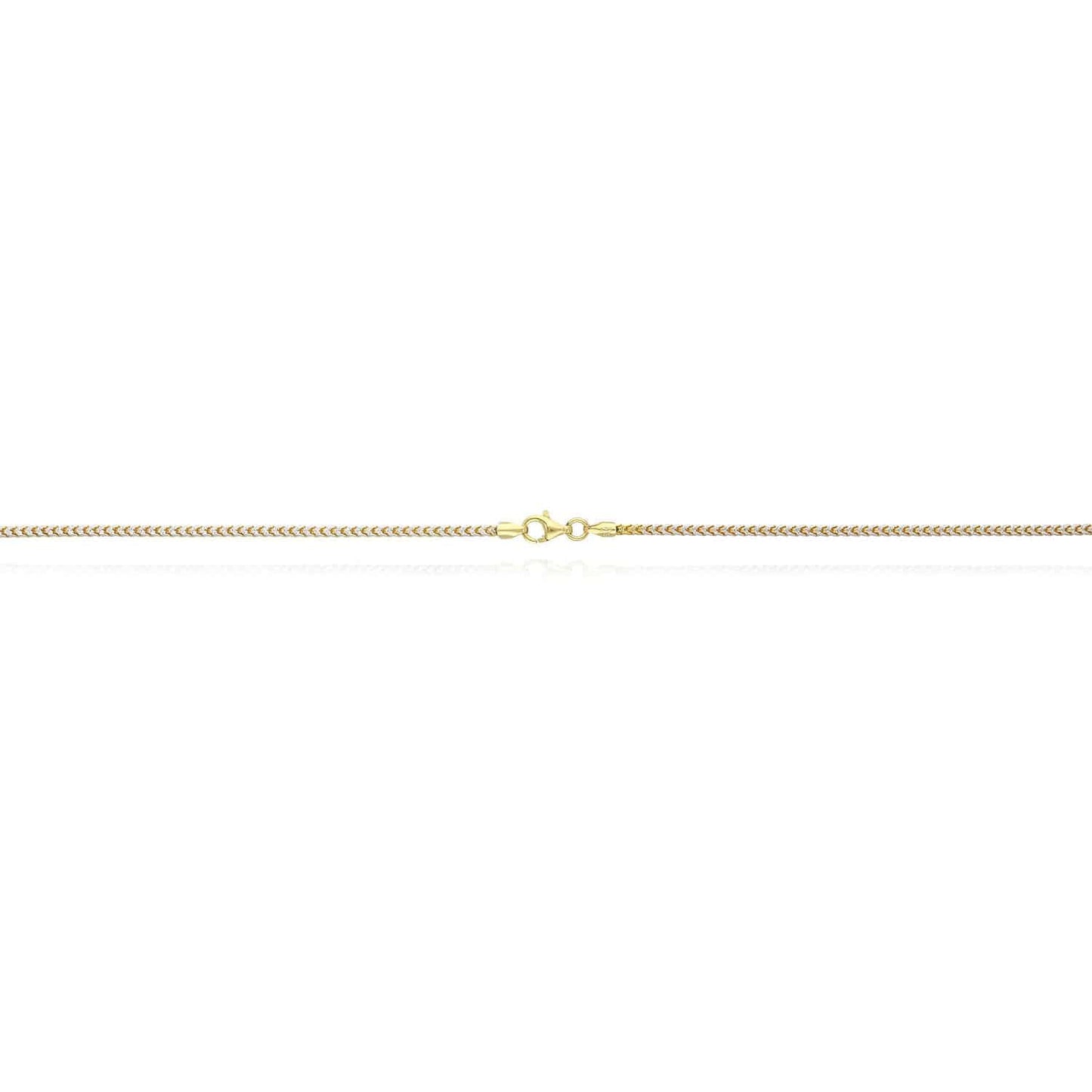 18K Yellow Gold Over Silver 1.7mm Diamond-Cut Pave Franco Chain 16"-24"
