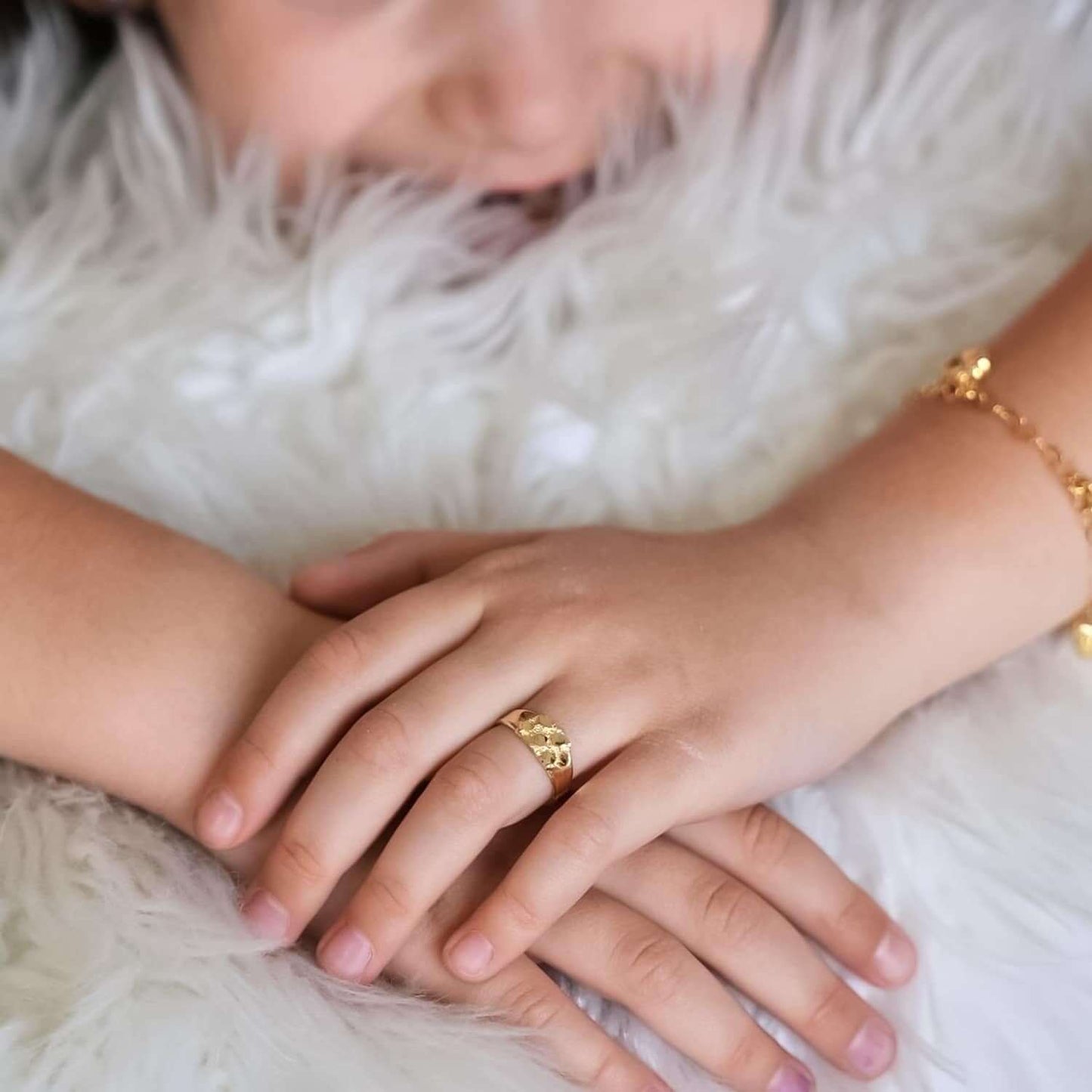 Kid's 10K Yellow Gold Nugget Ring