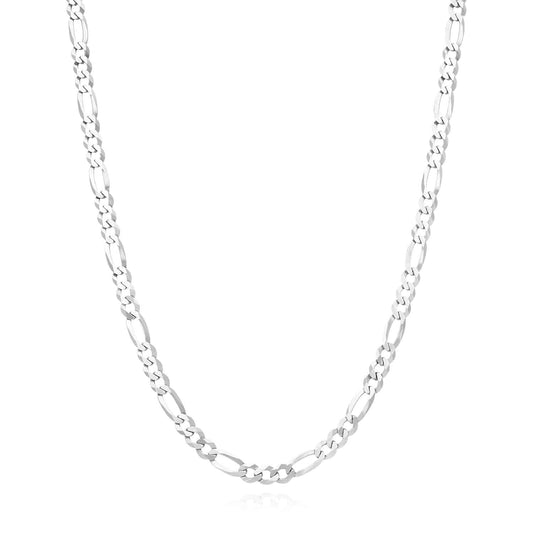 Sterling Silver 4.2mm Figaro Chain (Solid Links) 18"-24"
