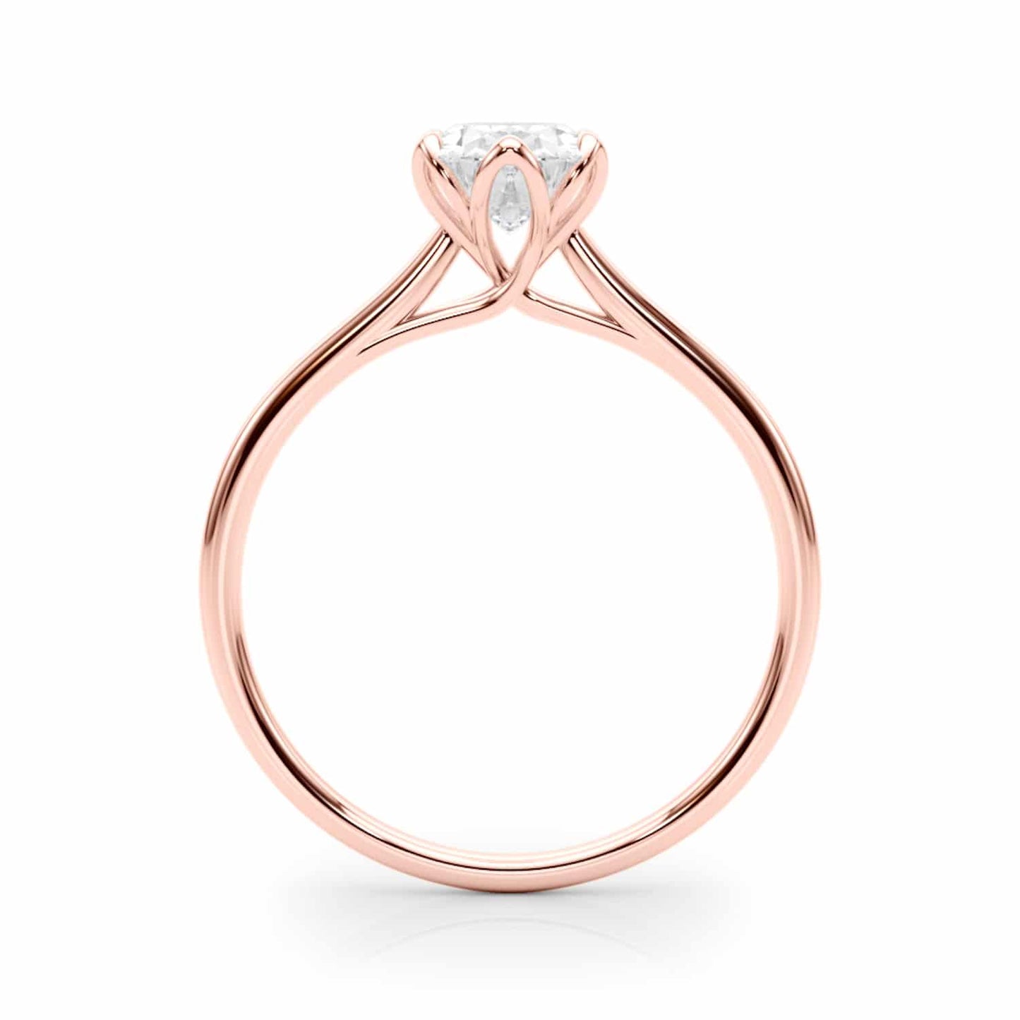 1.5CT Lab-Grown Diamond Oval-Cut Solitaire 18K Gold Rose Engagement Ring