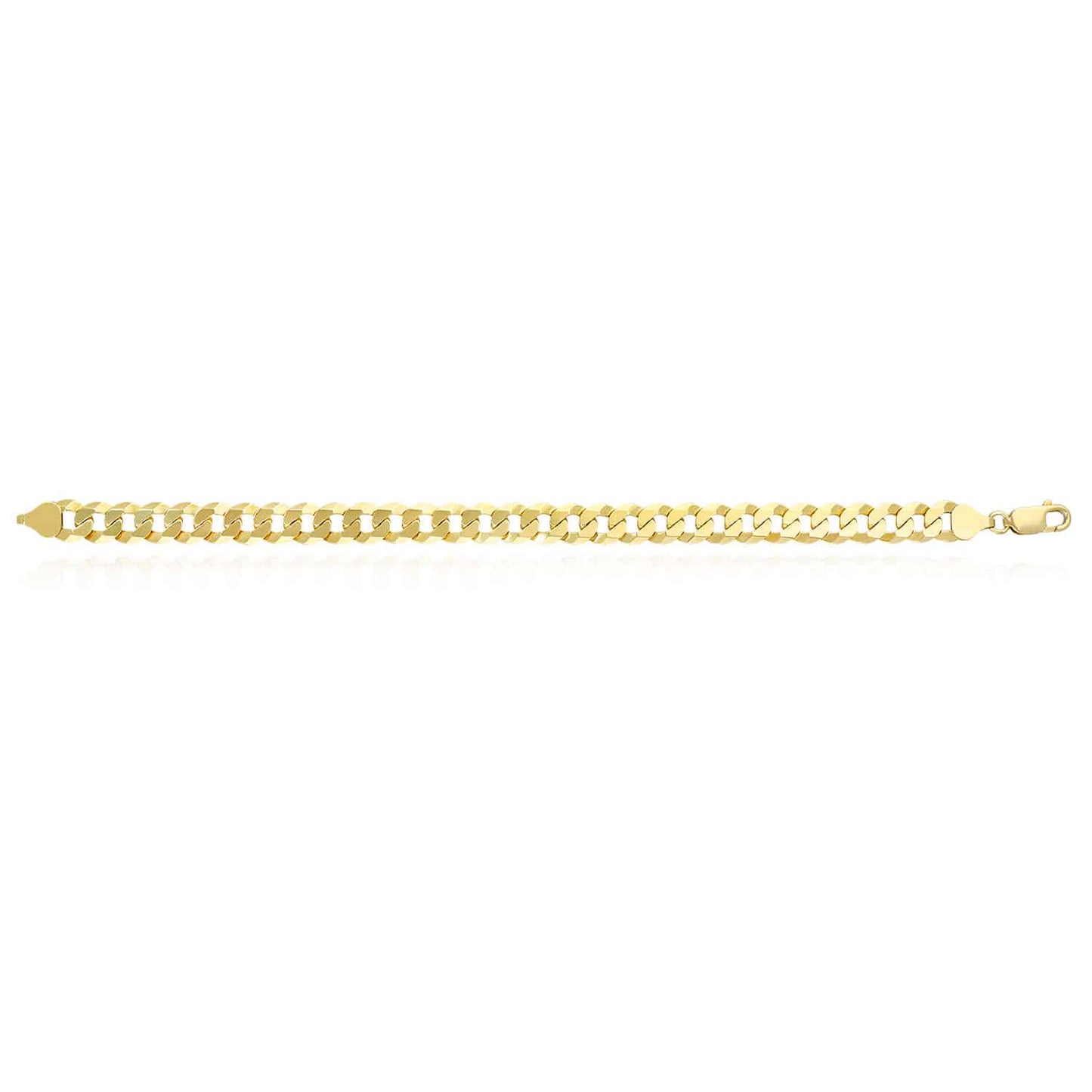 Solid 18K Yellow Gold Over Sterling Silver 8mm Cuban Bracelet 7"-9"