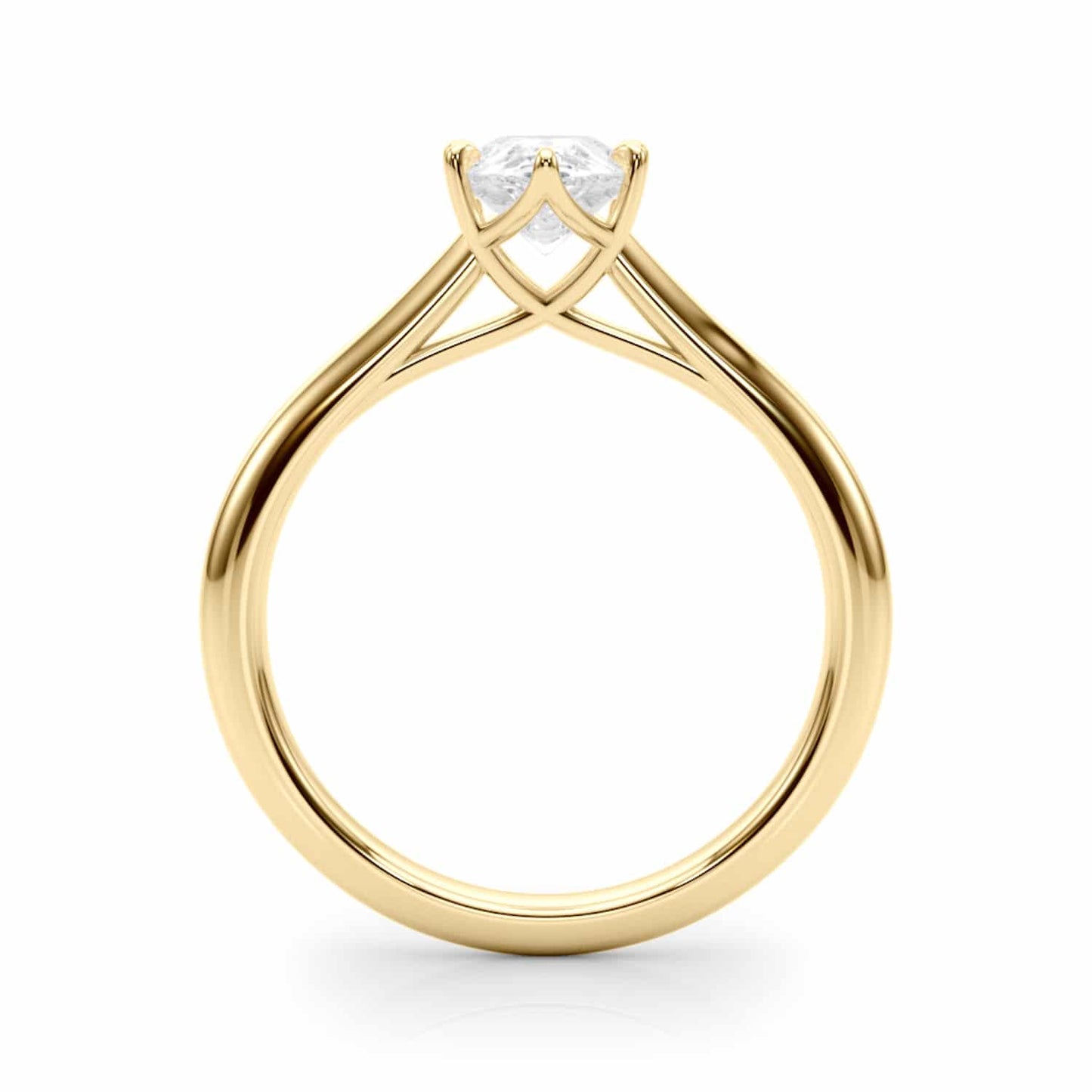 1CT Lab-Grown Diamond 18K Gold Yellow Pear Shape Solitaire Engagement Ring