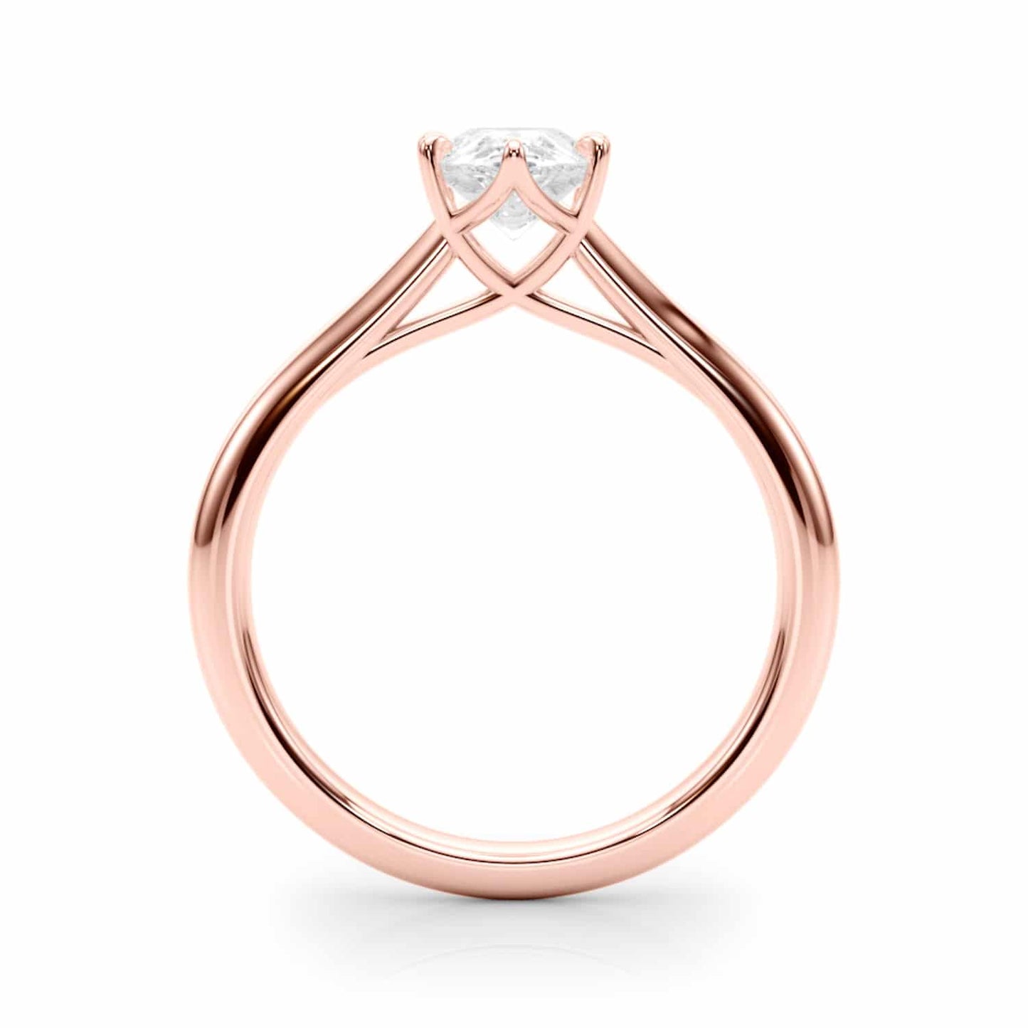 1CT Lab-Grown Diamond 18K Gold Rose Pear Shape Solitaire Engagement Ring