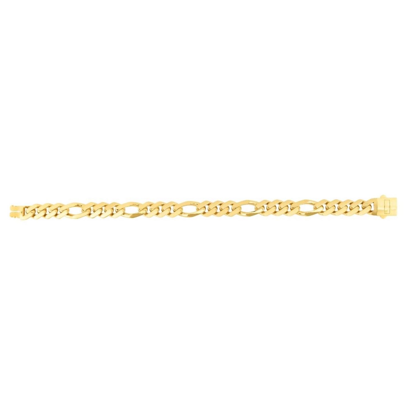 14K Gold Yellow 9.5mm Modern Lite Figaro Bracelet 8.25"