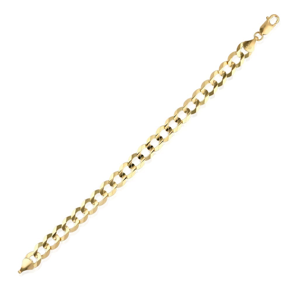 Solid 14k Gold Yellow 10mm Cuban-Curb Bracelet 8.5"