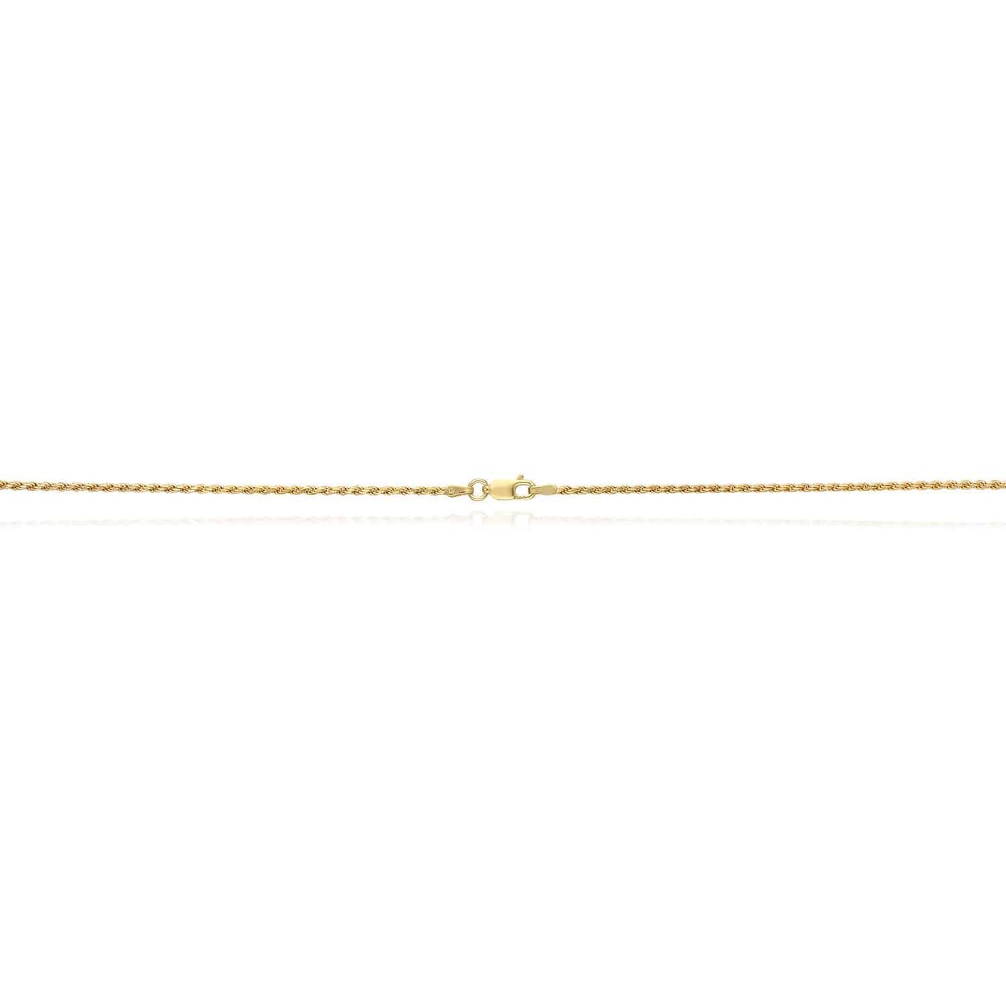 Solid 18K Yellow Gold Over Silver 1.7mm Rope Chain 16"-24"