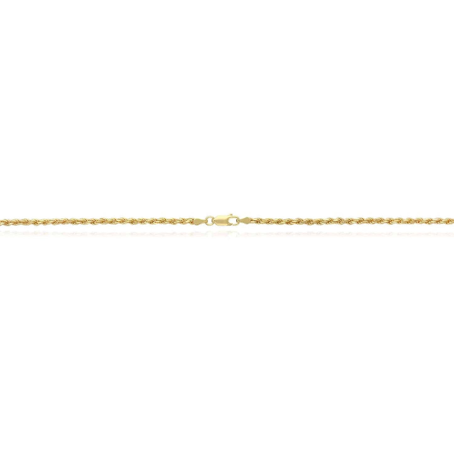 Solid 18K Yellow Gold Over Silver 2.8mm Rope Chain Necklace 16"-24"
