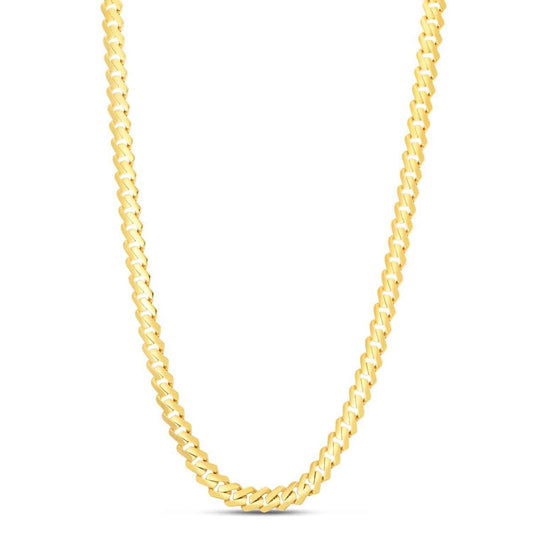 14K Yellow Gold 8mm Modern Lite Edge Miami Chain (Hollow) 22"