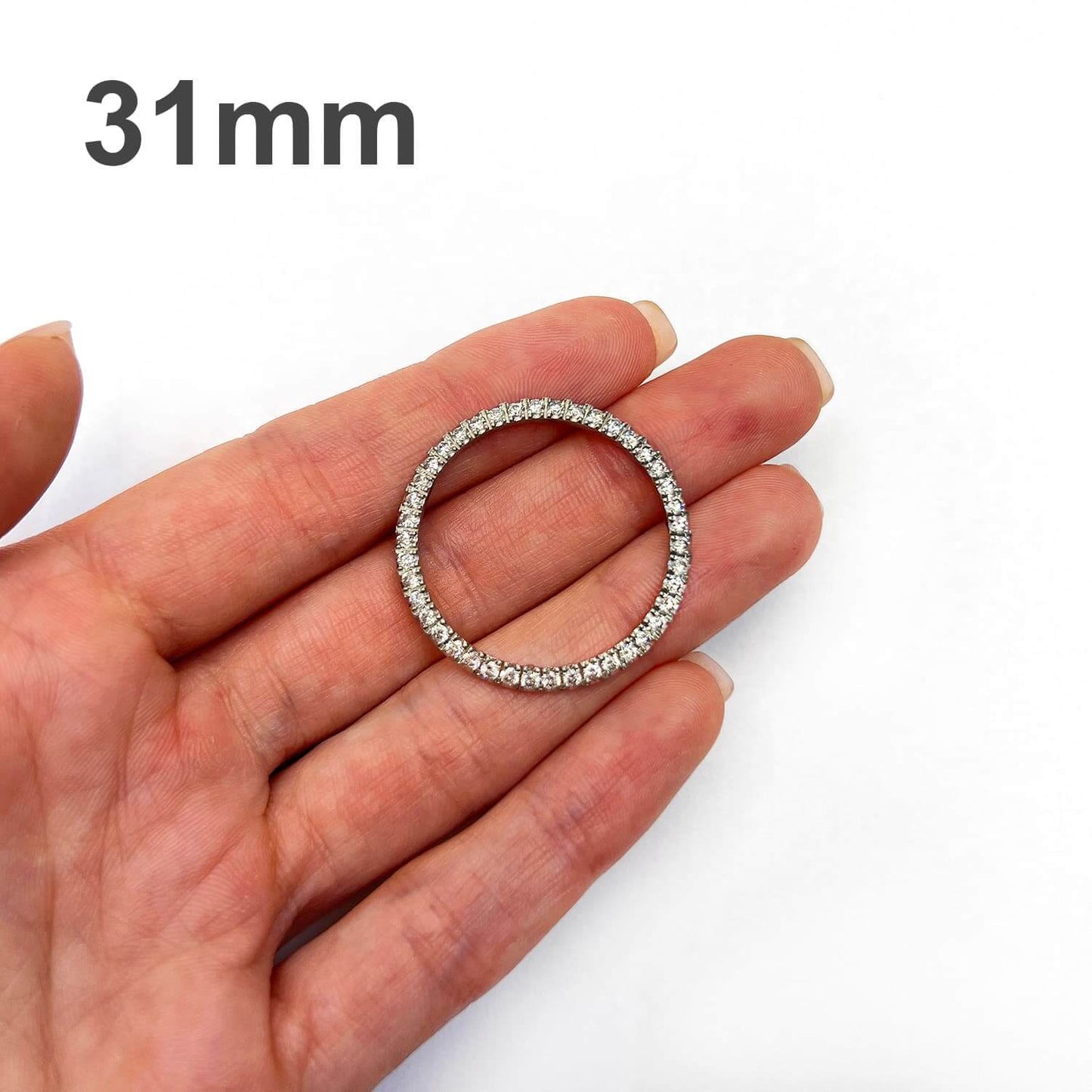 Natural Diamond Stainless Steel Bezel Rolex Datejust Watch 26mm 31mm 34mm 36mm