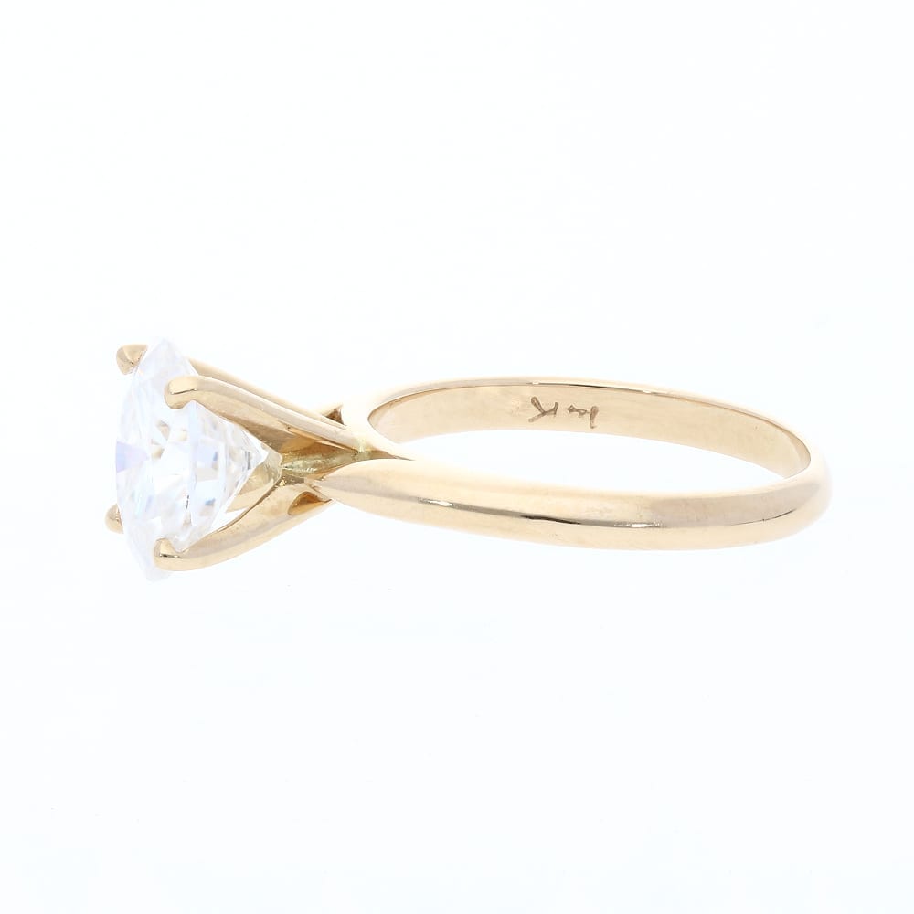 2.10Ct Oval Cut Moissanite 14k Gold Yellow Solitaire Engagement Ring